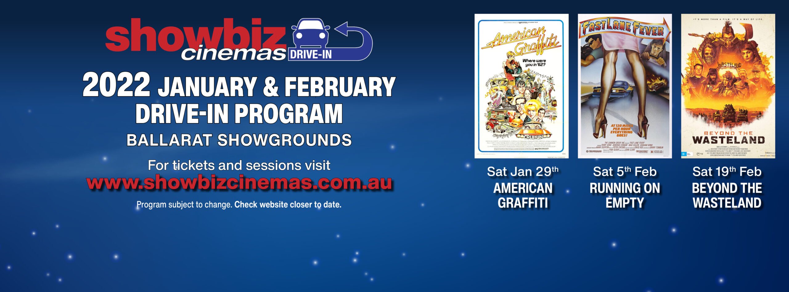 Showbiz Cinemas Ballarat Drive-In Jan-Feb 2022 Carousel