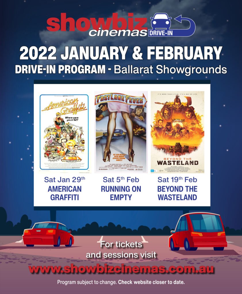 Showbiz Cinemas Ballarat Drive-In Jan-Feb 2022 FB Ad